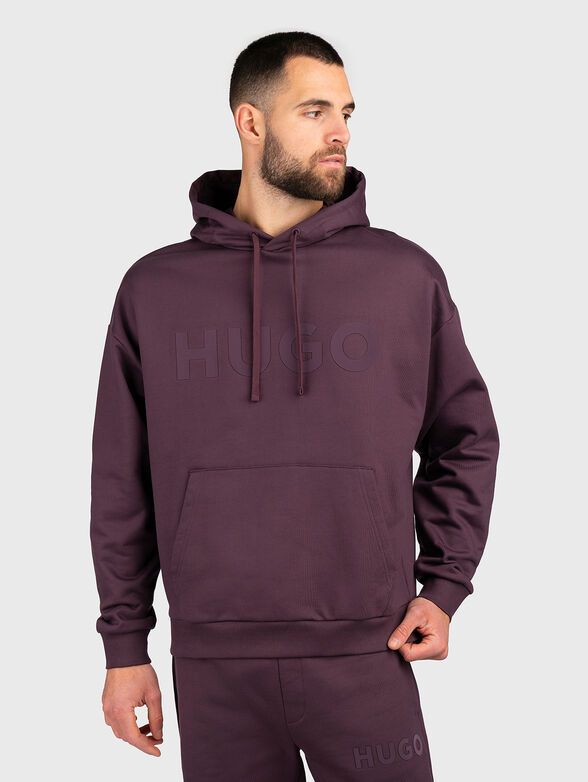Oversized cotton hoodie with logo - 1