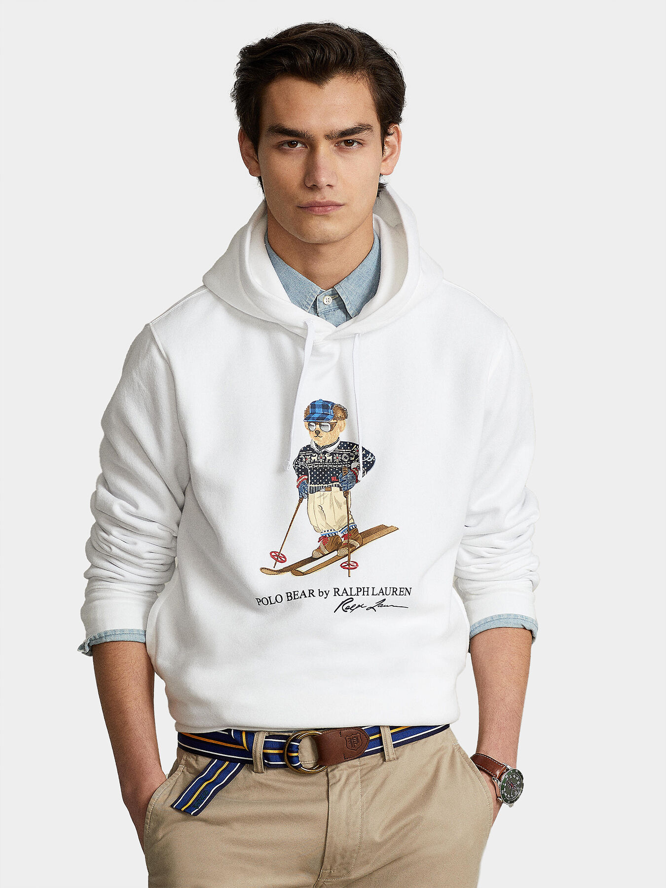 Ralph lauren white sweatshirt discount