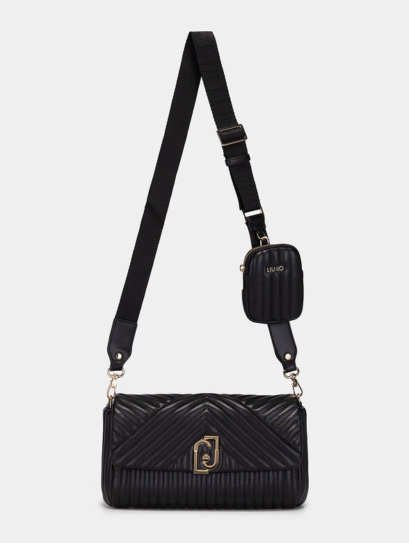 Black crossbody bag with quilted effect - 2