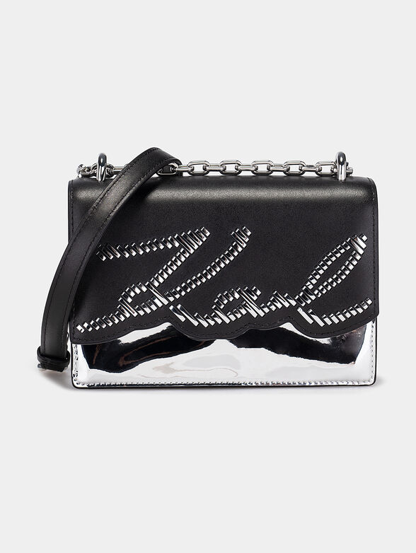 Crossbody bag with appliqued silver elements - 1
