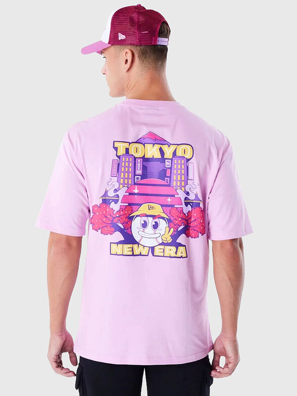 Pink t-shirt with a print on the back - 1