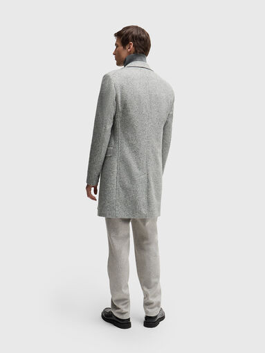Slim herringbone wool blend coat - 3