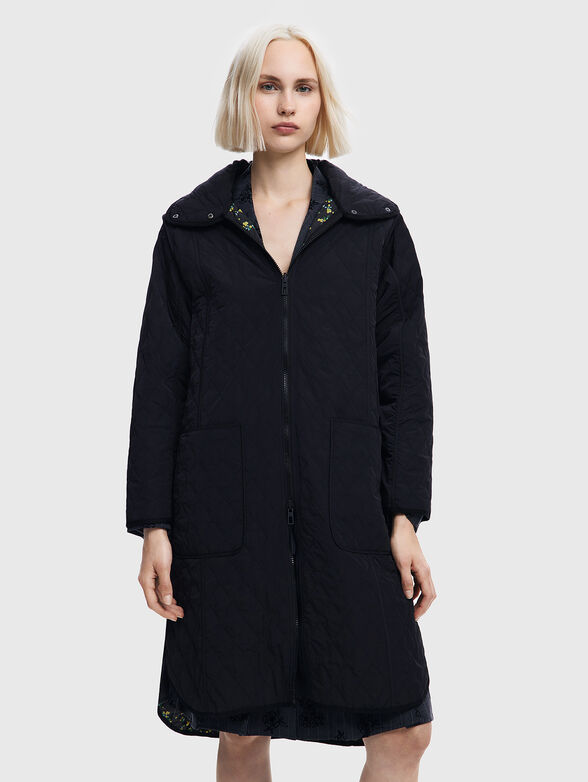 Double faced coat with quilted effect - 0