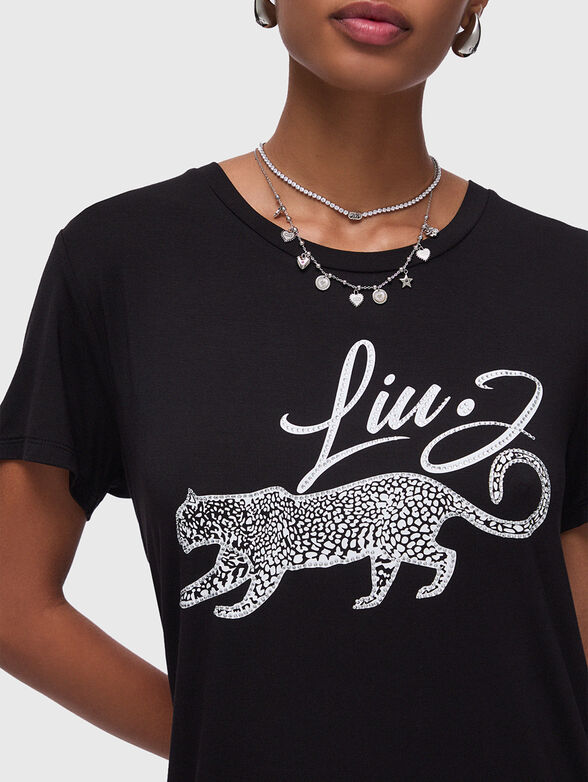 Black dress with animal print - 4