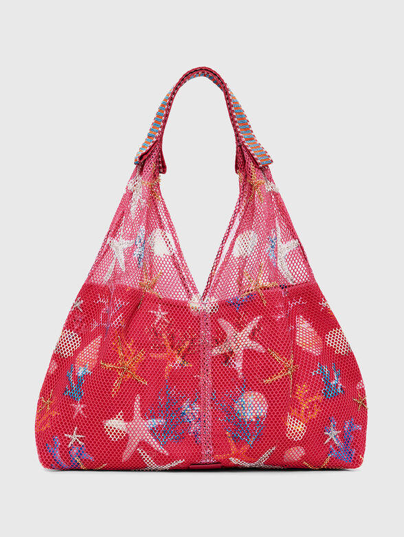 Textured printed tote bag - 1