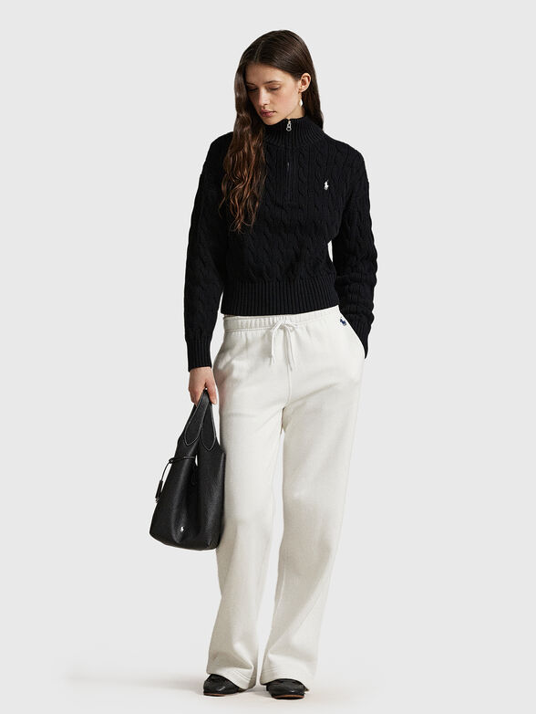 Cotton sweater with logo embroidery - 2