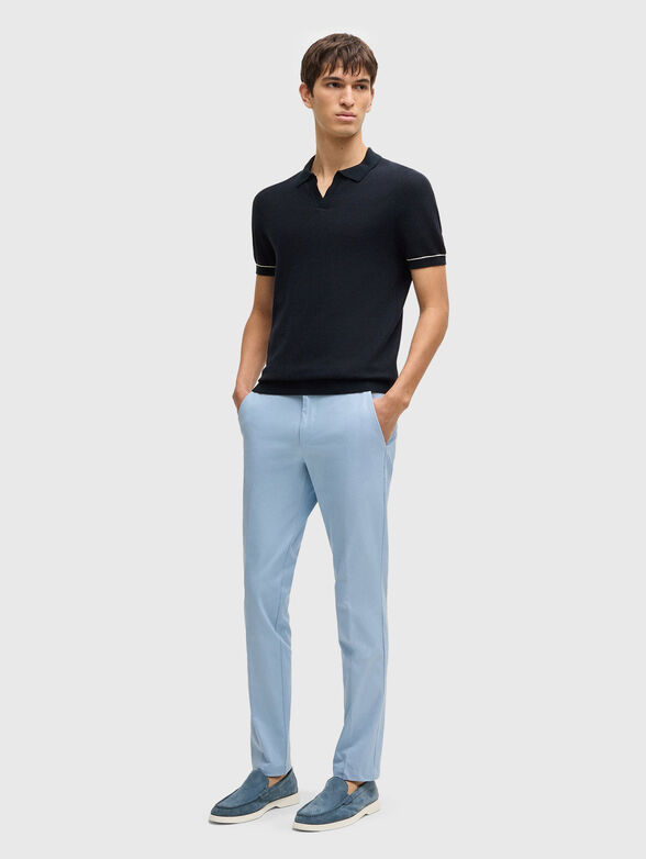 Cotton polo shirt in blue - 2