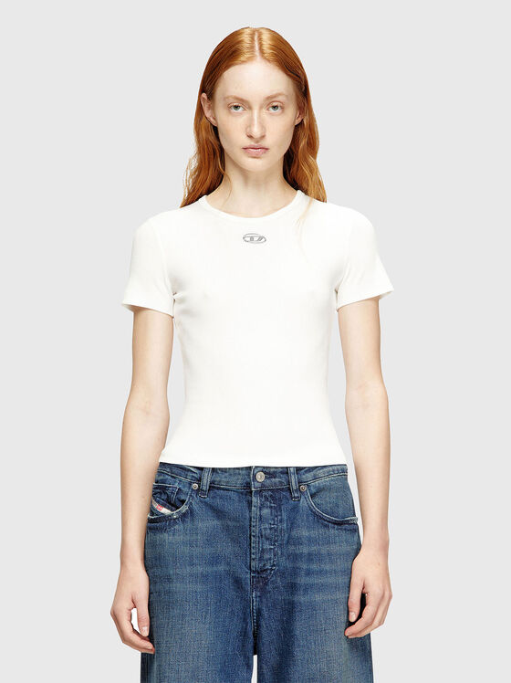 Бяла тениска T-ELE-LONG-OD - 1