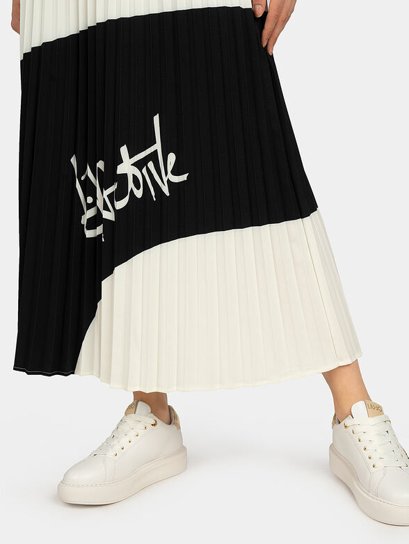 Skirt with soleil with color-block effect - 4