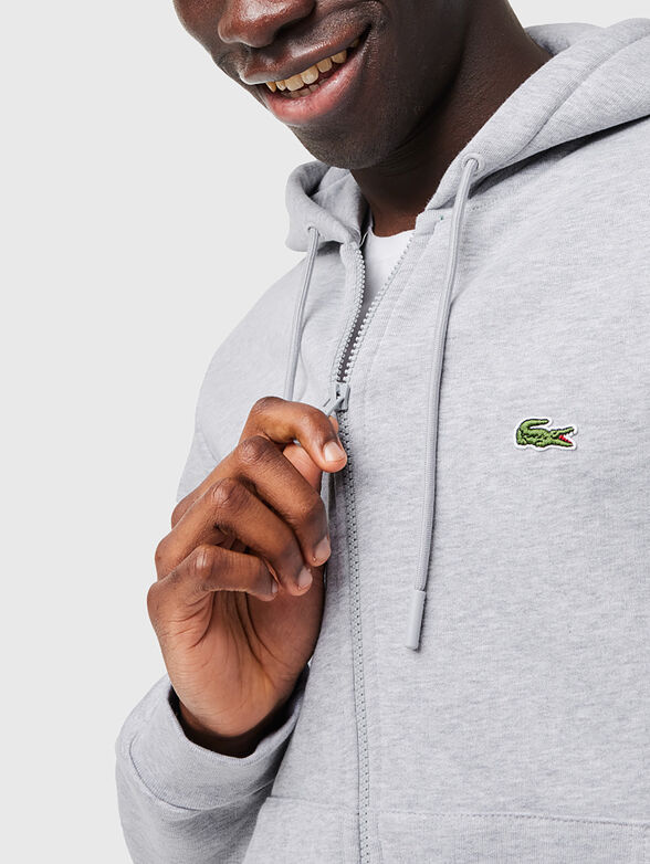 Cotton hooded sweatshirt in blue - 4