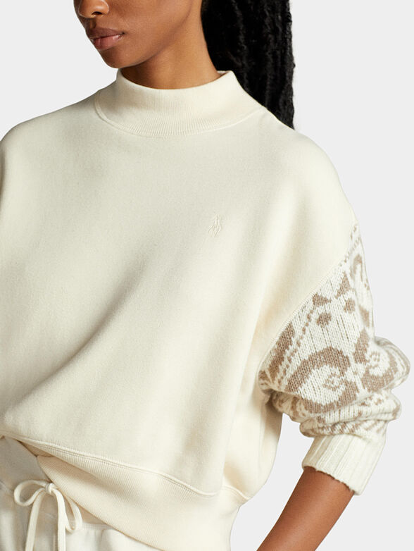 Sweatshirt with knitted sleeves - 4
