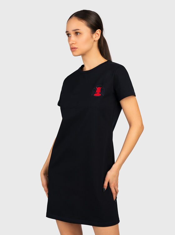 DL019 cotton blend dress with embroidery - 1