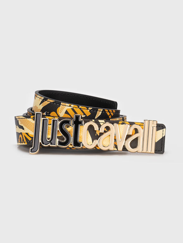 Eco leather belt with multicoloured print - 1