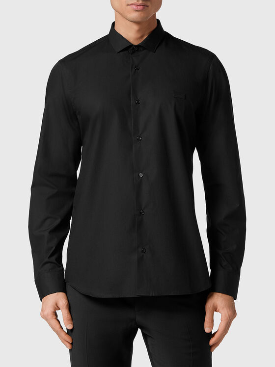 Черна риза SKULL & BONES с бродерия - 1