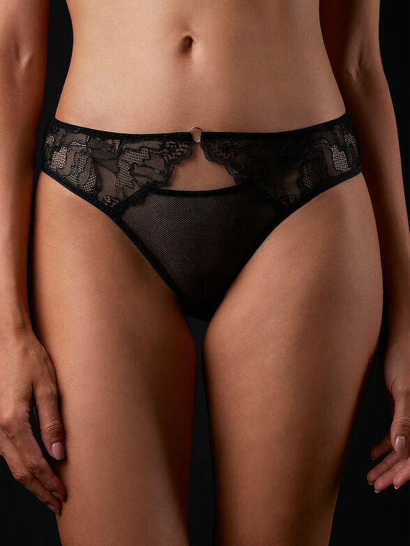 PRIVE&rsquo; CUT OUT briefs with lace accents - 1