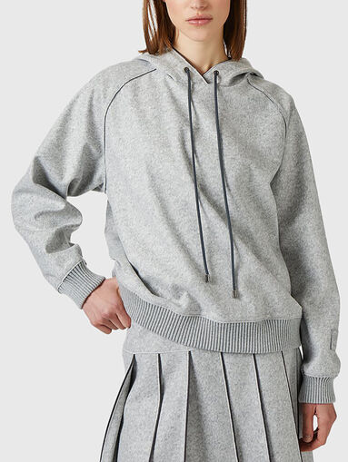  Wool blend hooded sweatshirt - 4
