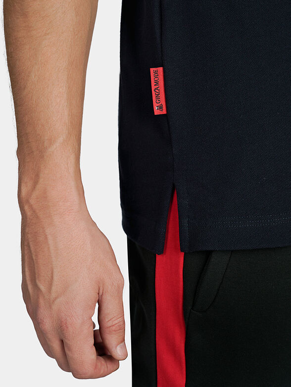 Cotton polo-shirt with contrasting embroideries - 1