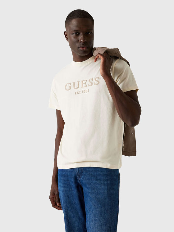 Памучна тениска с овално деколте - 1