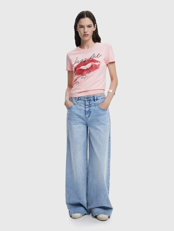 T-shirt in pink with print - 2