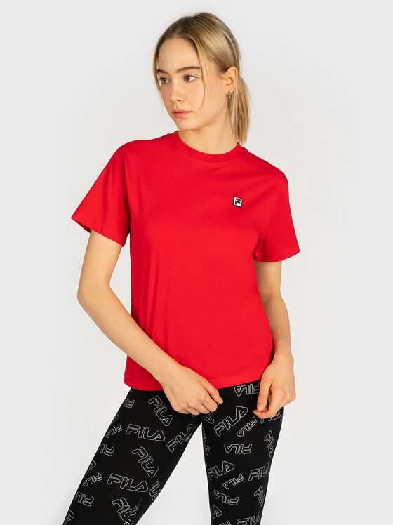 Памучна тениска NOVA в червен цвят - 1