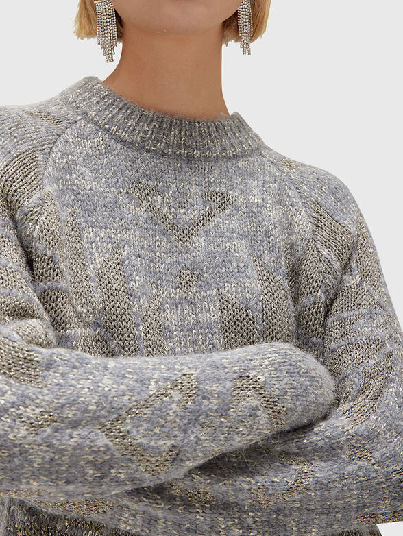 Wool blend sweater with lurex - 4