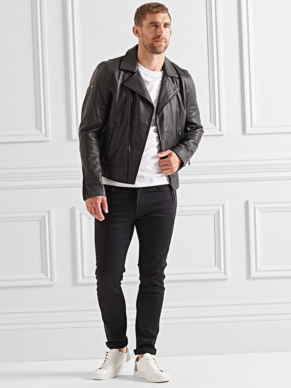 Leather biker jacket - 2