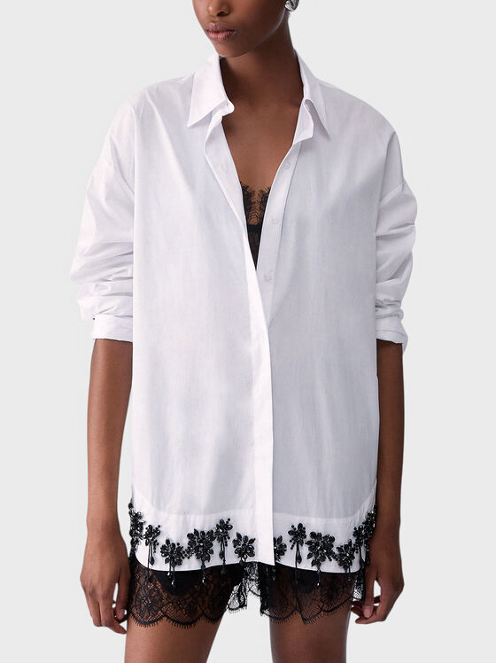 Poplin shirt with embroidery - 1