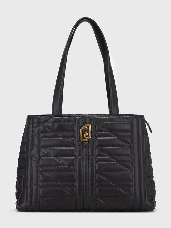 Black bag with quilted effect and logo - 1