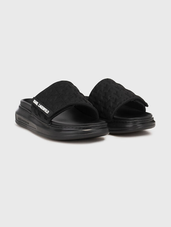KAPRI black slippers with monogram logo accent - 2