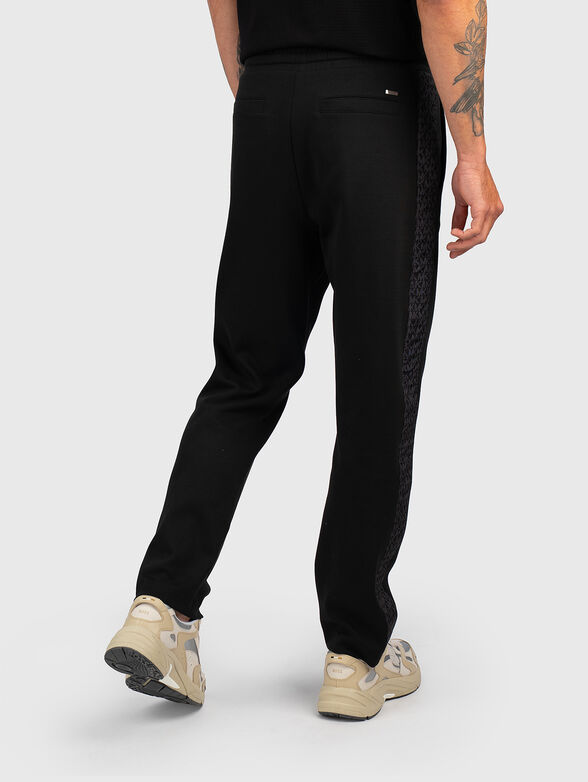 Cotton sports trousers with logo trim - 2