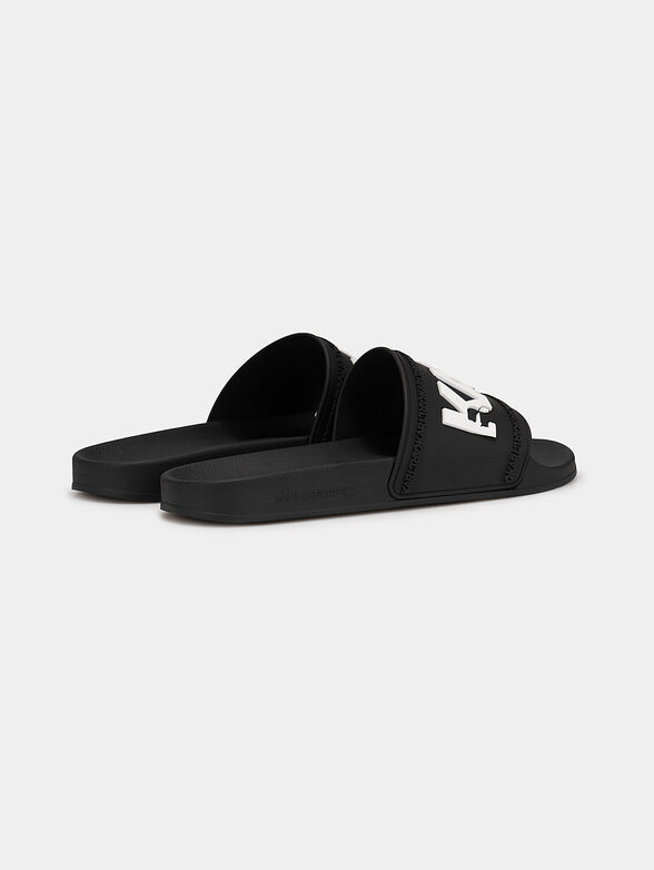KONDO black beach slides with white lettering - 3