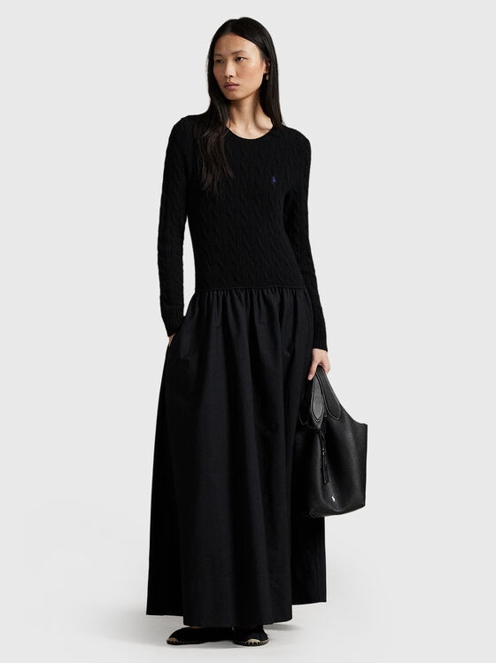 Long sleeve wool and cashmere dress - 1