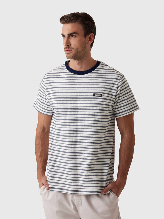 Тениска с овално деколте и лого - 1