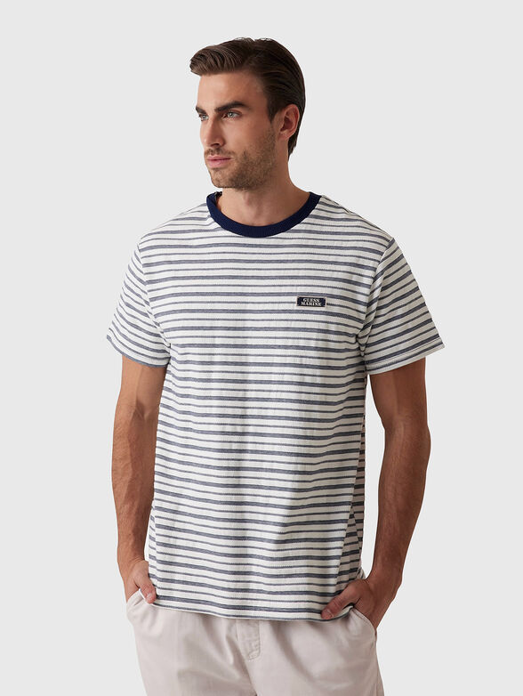 T-shirt with oval neckline and logo - 1