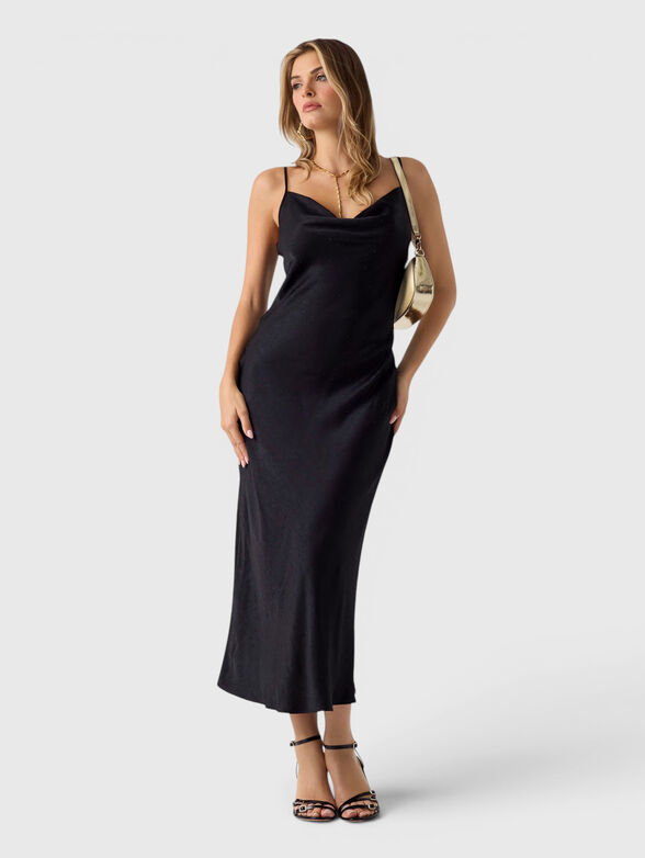 Black midi dress with embellishments - 1