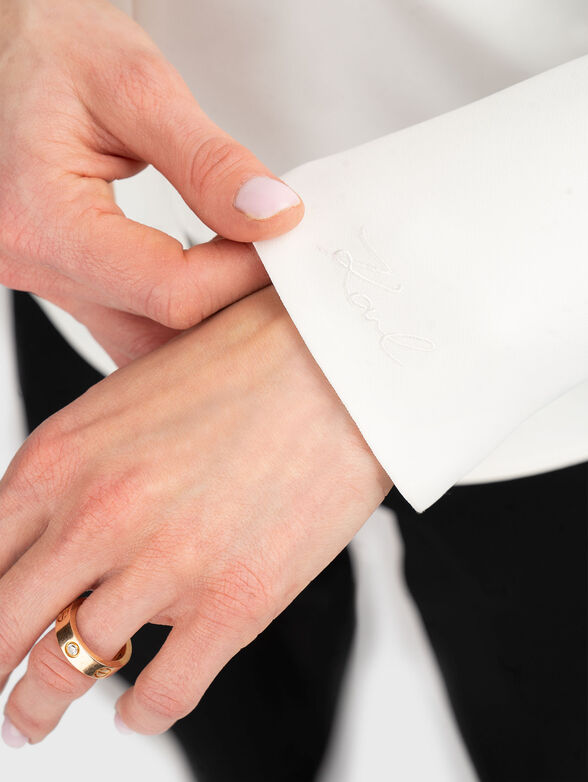 Viscose blouse with long sleeves and pleats - 6