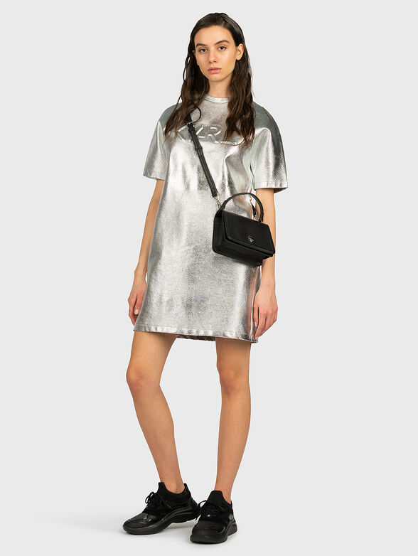 Silver dress with embossed logo - 6
