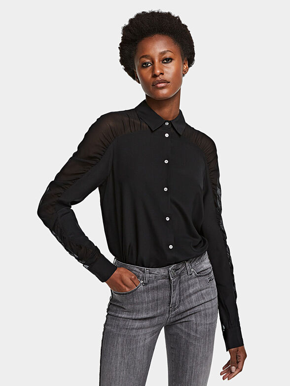 Silk shirt with gatherings - 1