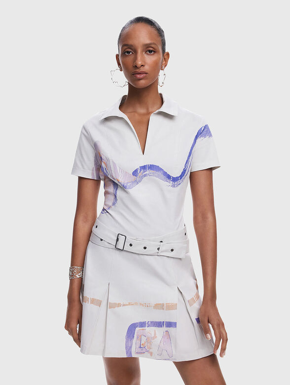 Belted mini dress - 1