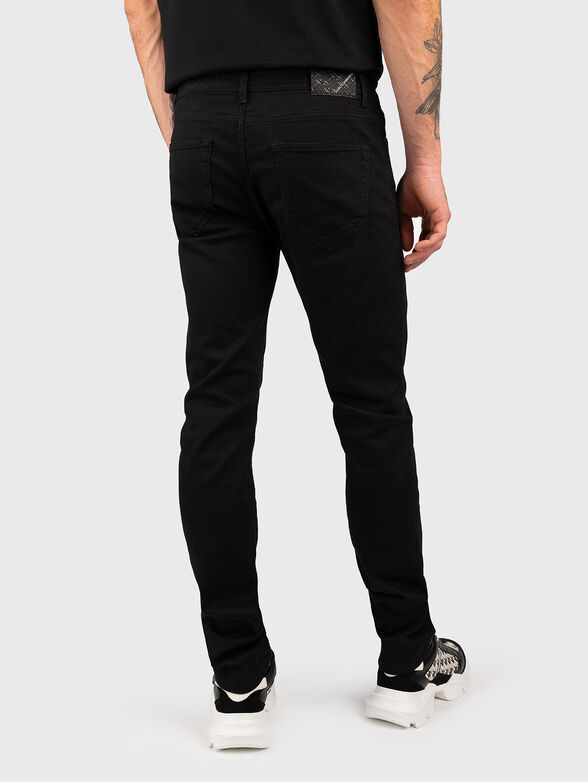 Black cotton blend jeans  - 2