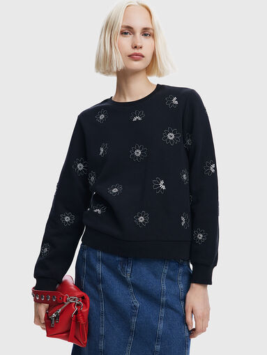 JOYA sweatshirt with floral accents - 5