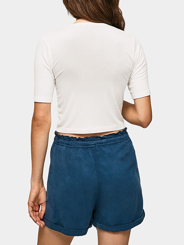 MEADOW white blouse with short sleeves and buttons - 3