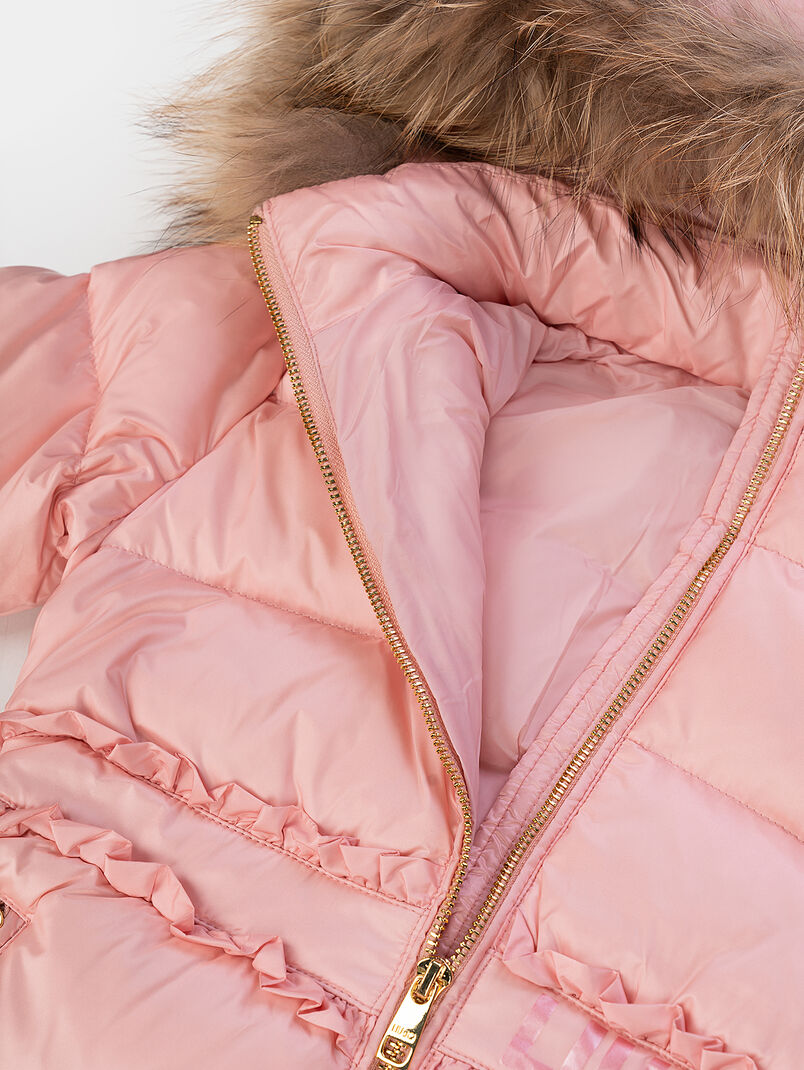 Quilted down jacket with a hood - 3