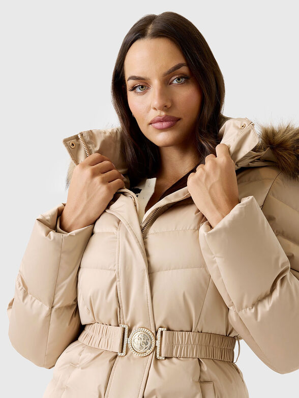 Real down puffer hooded jacket - 4