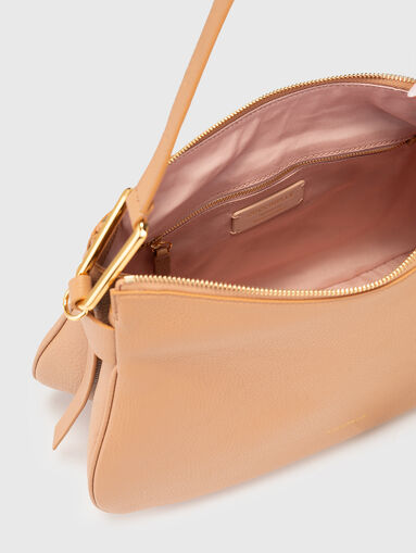 Leather hobo bag with logo - 5