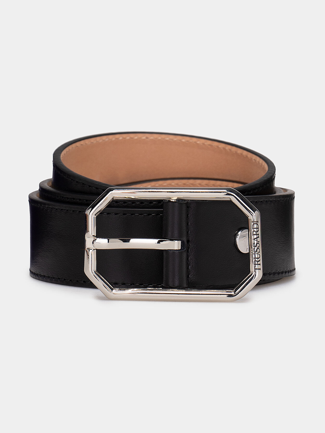 Black leather belt brand TRUSSARDI — Globalbrandsstore.com/en