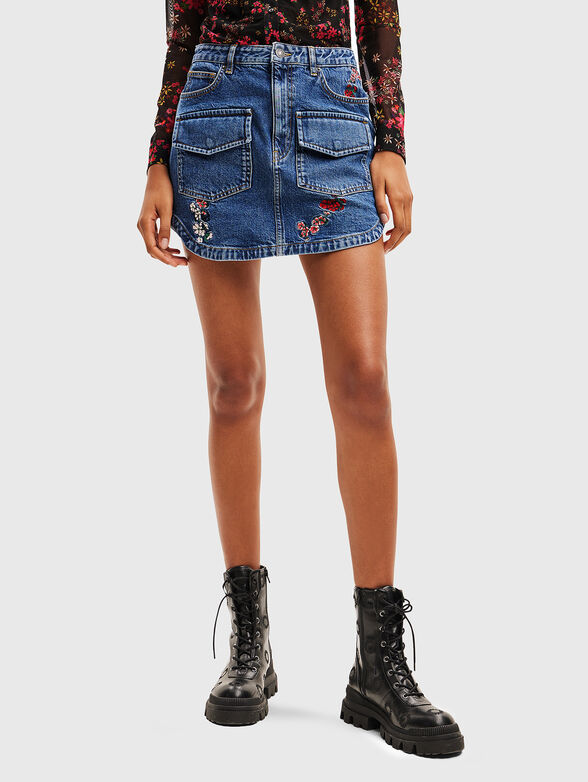 Emboidery high waist skirt  - 1