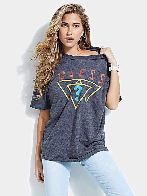 Unisex t-shirt in blue color with logo - 2