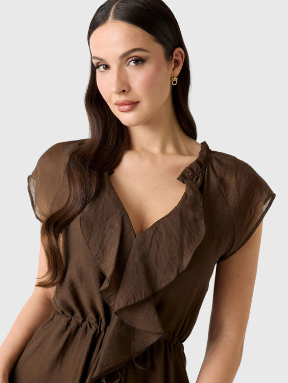 MAELYS  dress with V-neck and ruffles - 4