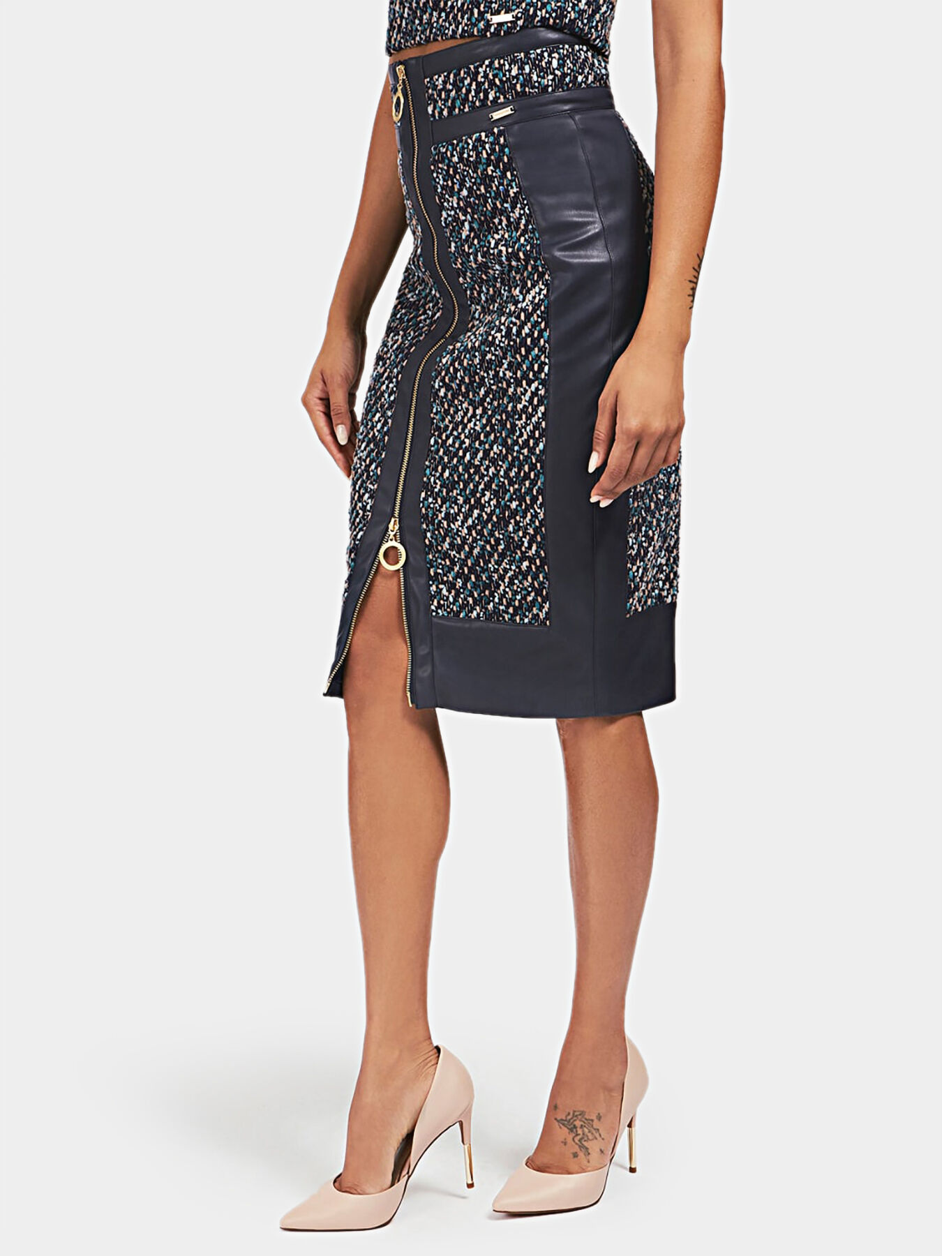 VICTORIA bouclè skirt with textile elements brand Marciano
